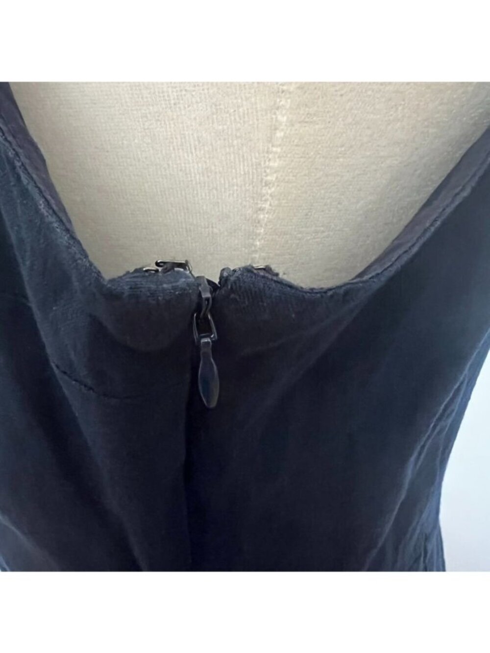 Gap Womens Sz S Linen Sleeveless Navy Midi Dress Classic Minimalist Timeless - Picture 6 of 16